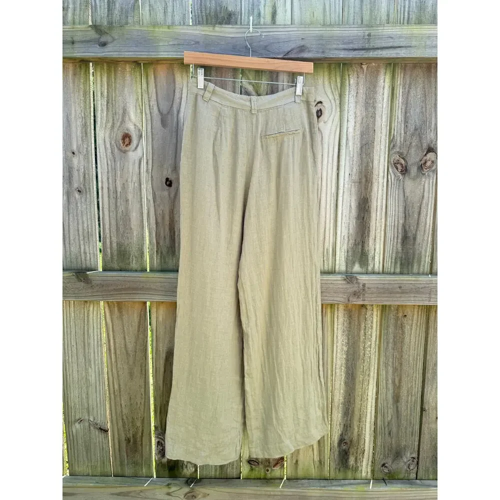 Zara Linen Wide-Leg Trousers XS